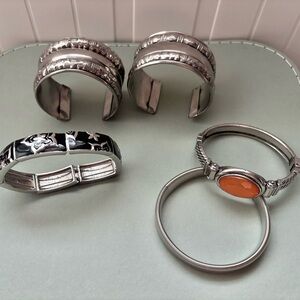 Retro Bracelet Grab Bag – 5 Statement Bracelets | Silver-Tone Bundle